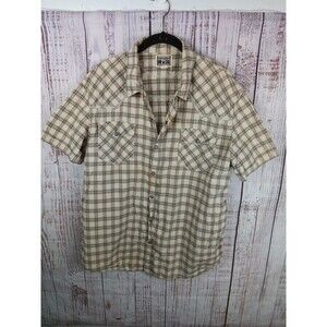 Converse One Star Men's Western Short Sleeve Button Plaid Pearl Snap Shirt Sz XL